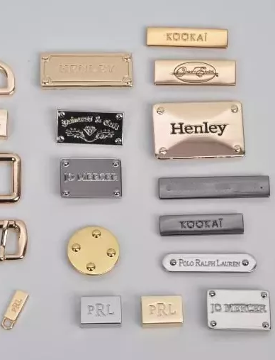 some hardware of bag logos