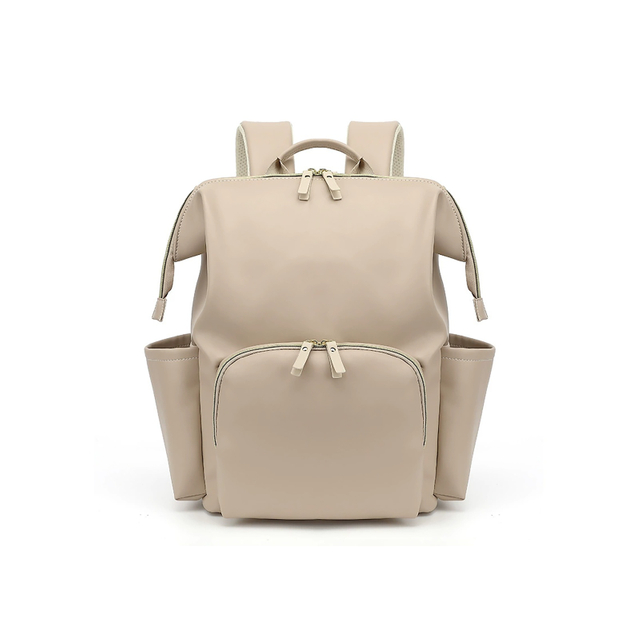 Multi-opening Portable Waterproof PU Leather Diaper Backpack